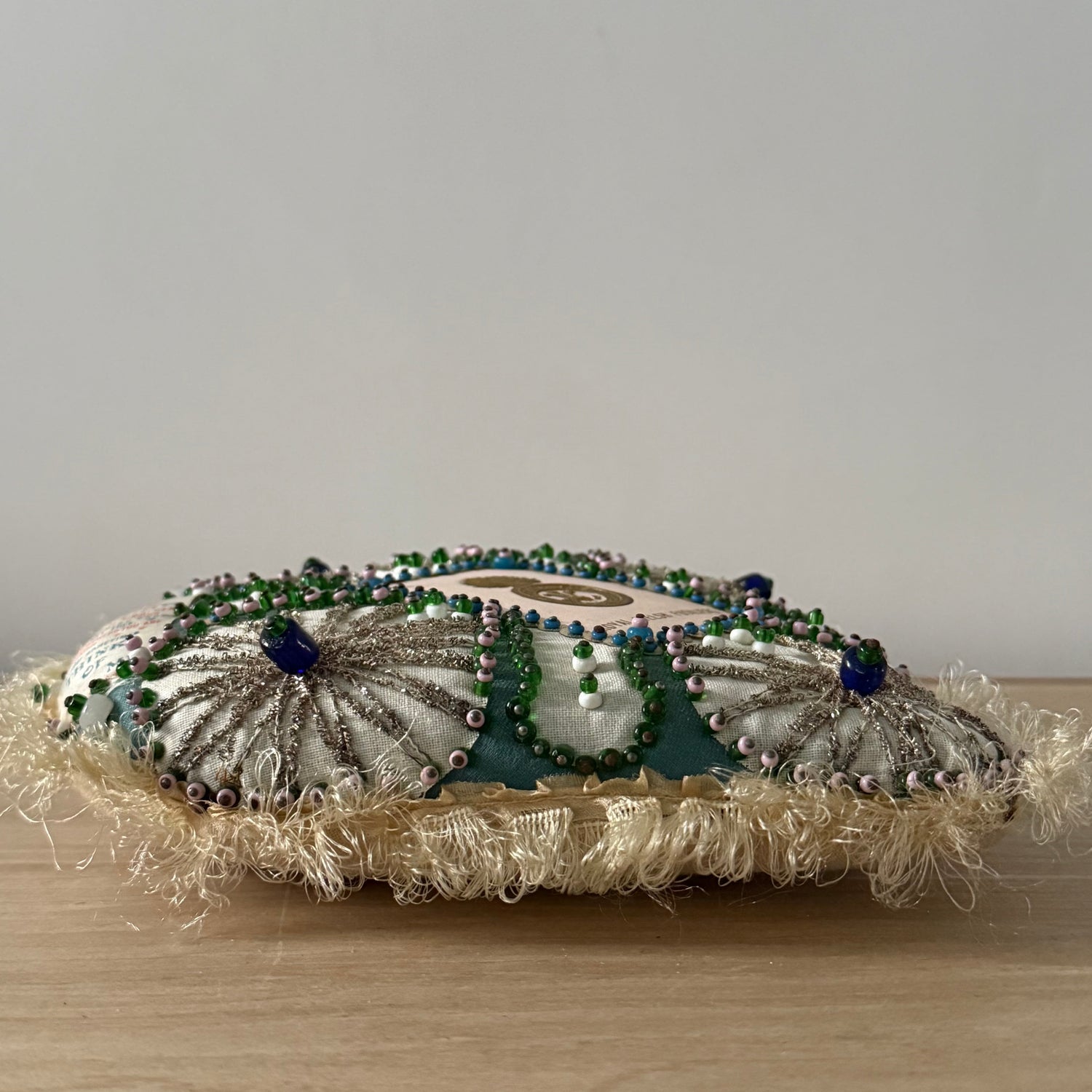 WW1 Royal Welsh Fusiliers Sweetheart Pin Cushion – Beaded Heart Patriotic Textile