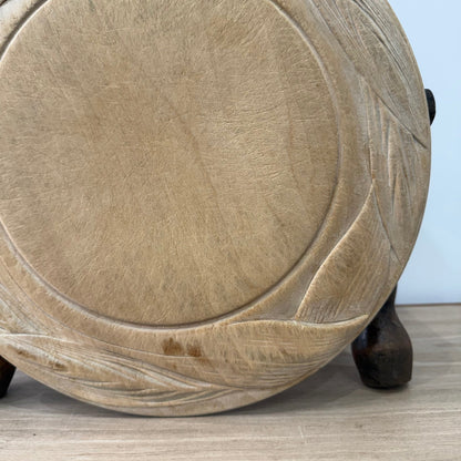 Carved Wooden Breadboard with Wheat &amp; Barley Design