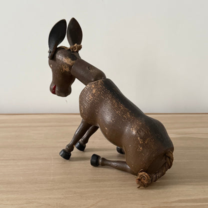 Schoenhut Wooden Humpty Dumpty Circus Mule Donkey With Leather Ears c1910s