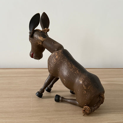 Schoenhut Wooden Humpty Dumpty Circus Mule Donkey With Leather Ears c1910s