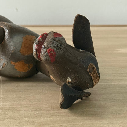 Schoenhut Wooden Humpty Dumpty Circus Mule Donkey With Leather Ears c1910s