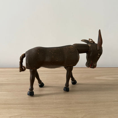 Schoenhut Wooden Humpty Dumpty Circus Mule Donkey With Leather Ears c1910s