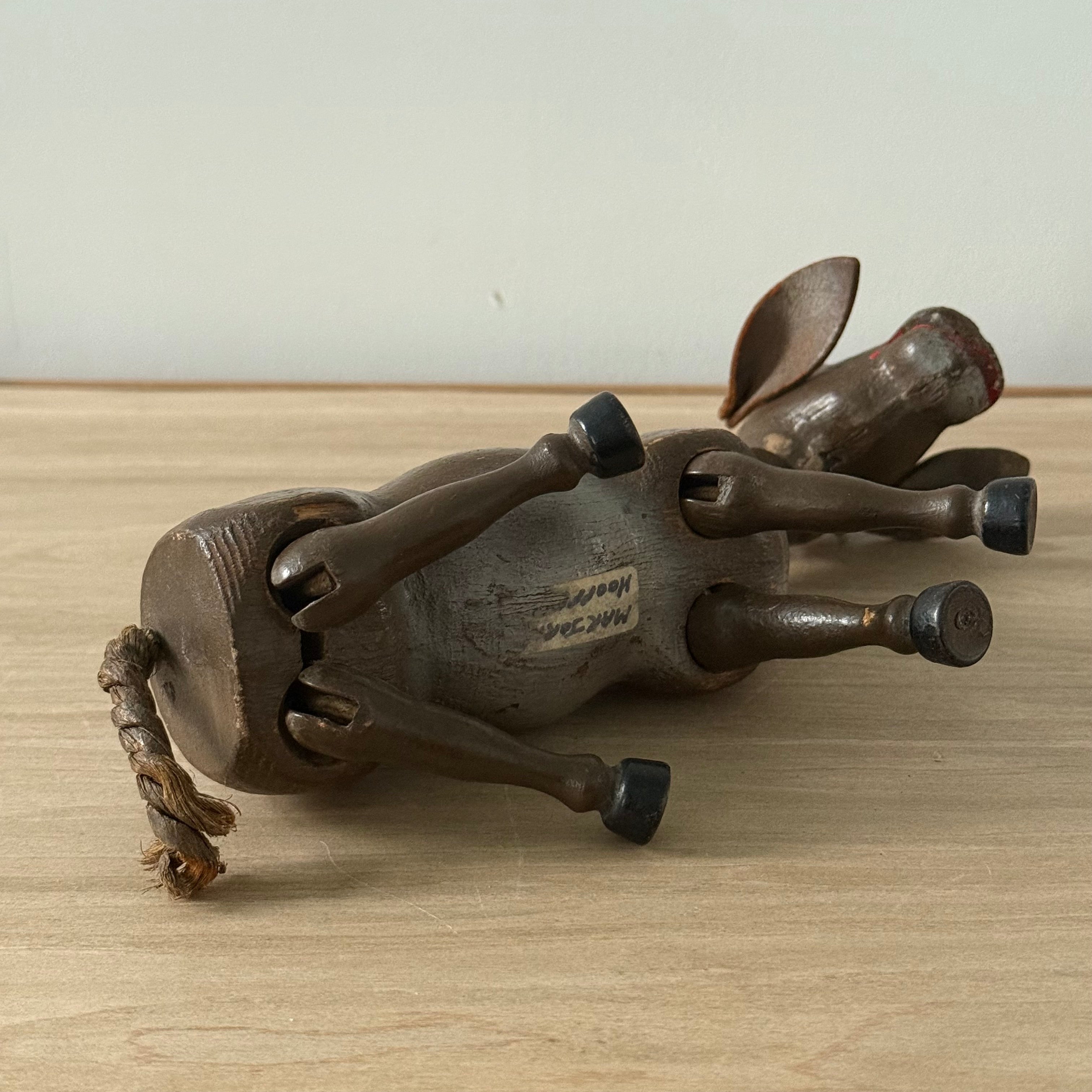 Schoenhut Wooden Humpty Dumpty Circus Mule Donkey With Leather Ears c1910s