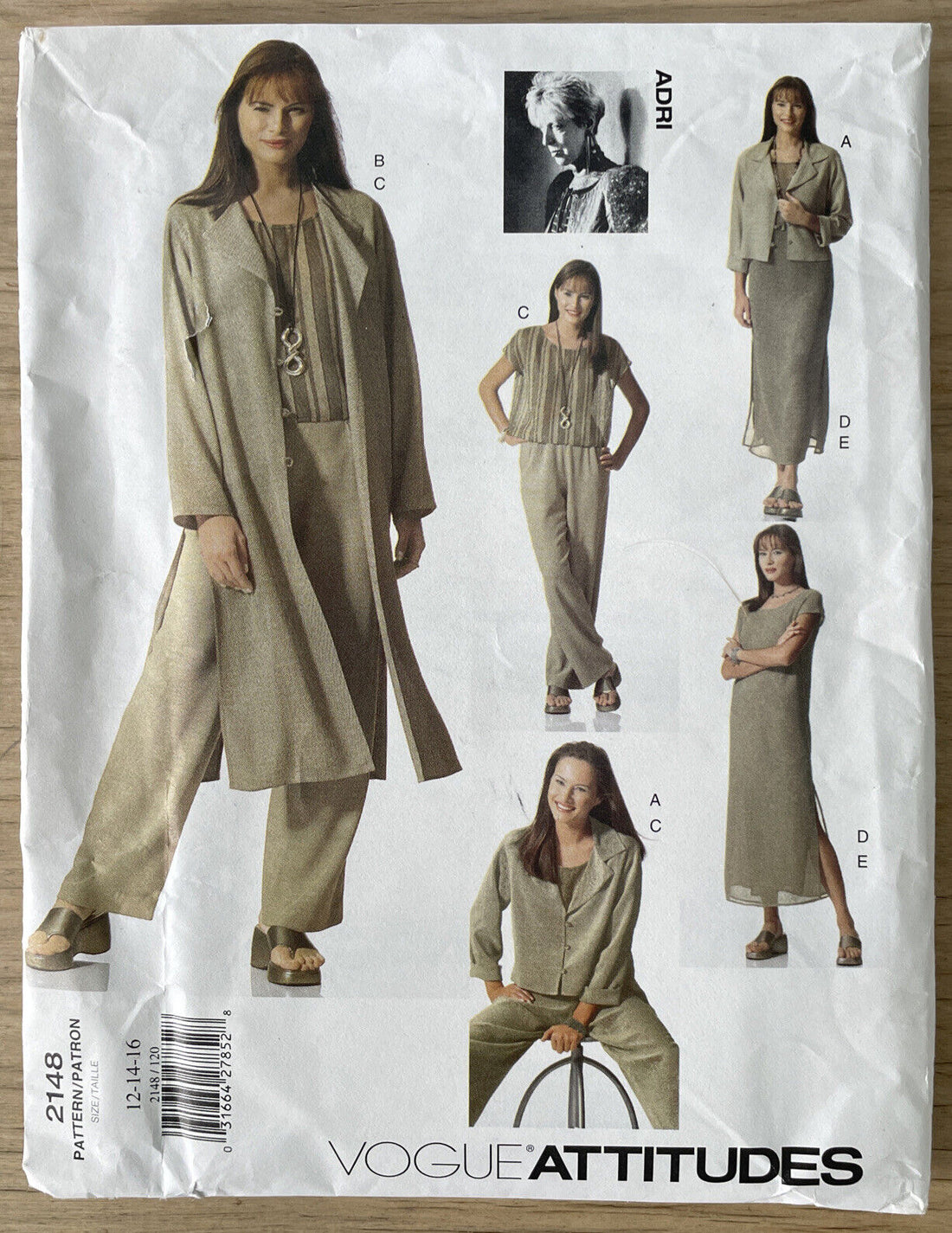 Vogue 2148 Womens Size 12-16 Dress Jacket Top Trousers