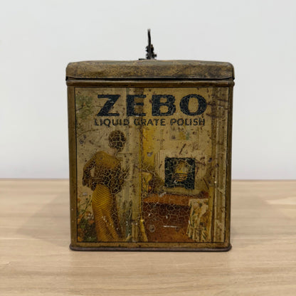 Antique Reckitt Robin Starch Brasso Zebo Advertising Tin String Dispenser c.1910