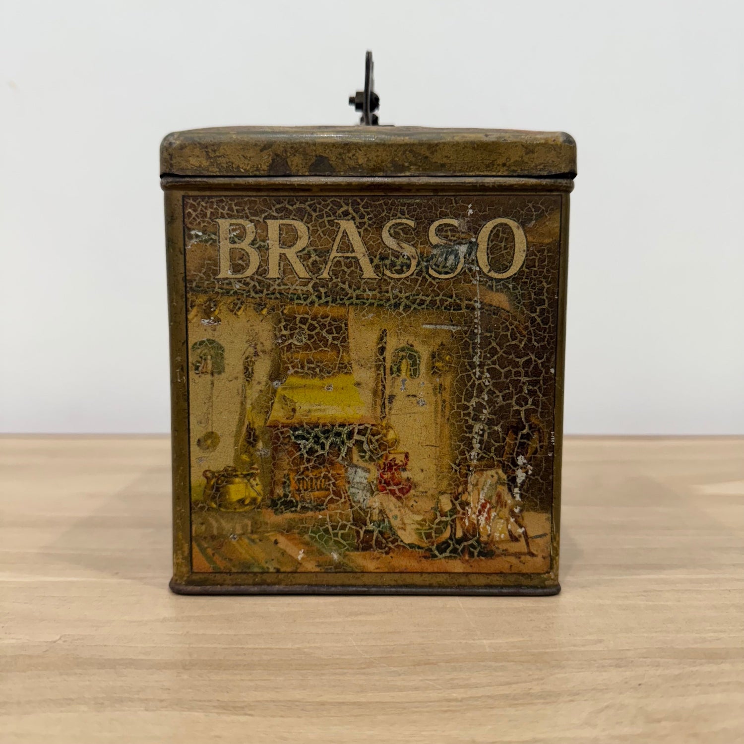 Antique Reckitt Robin Starch Brasso Zebo Advertising Tin String Dispenser c.1910