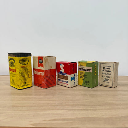 Vintage Pantry Packaging Group Colman’s Mustard Boots Schwartz Spices x5