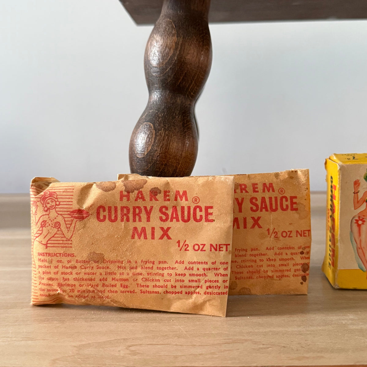 Vintage Harem Curry Sauce Mix Box with Original Sachets c1950s