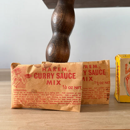 Vintage Harem Curry Sauce Mix Box with Original Sachets c1950s