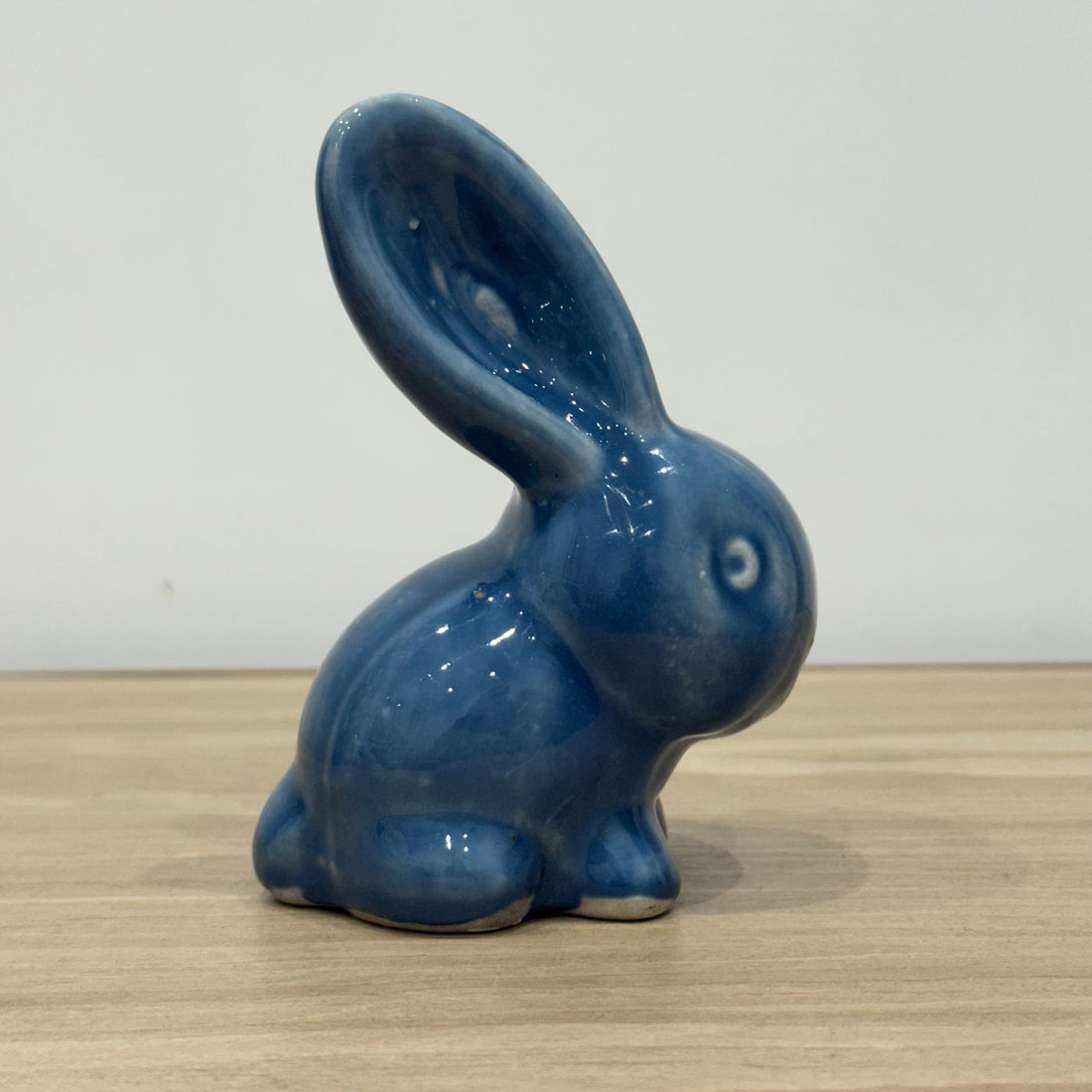 Vintage Blue Cottontail Rabbit Ornament Denby Bourne England 13cm