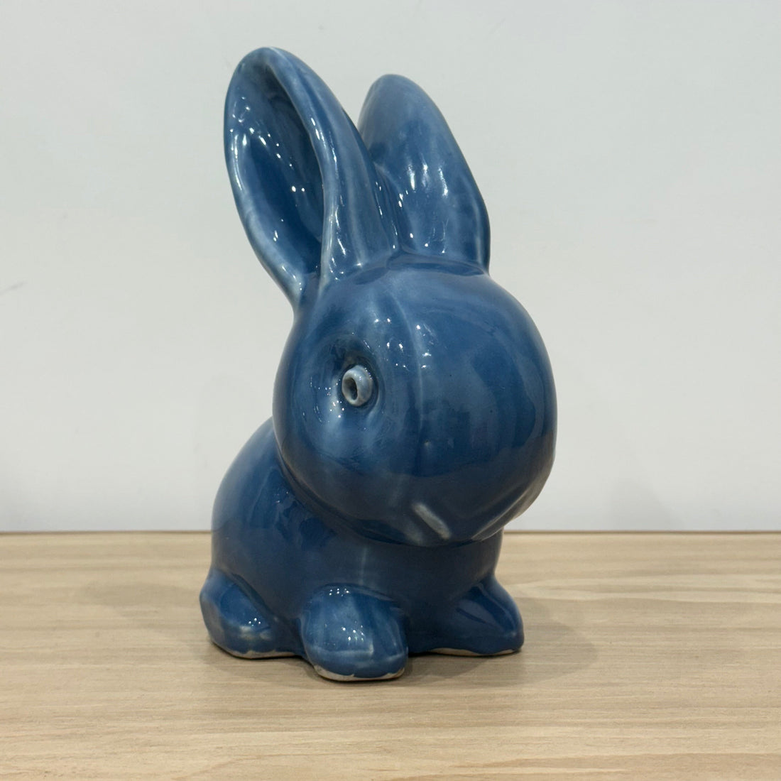 Vintage Blue Cottontail Rabbit Cotton Wool Dispenser Oliver Whiting 21cm