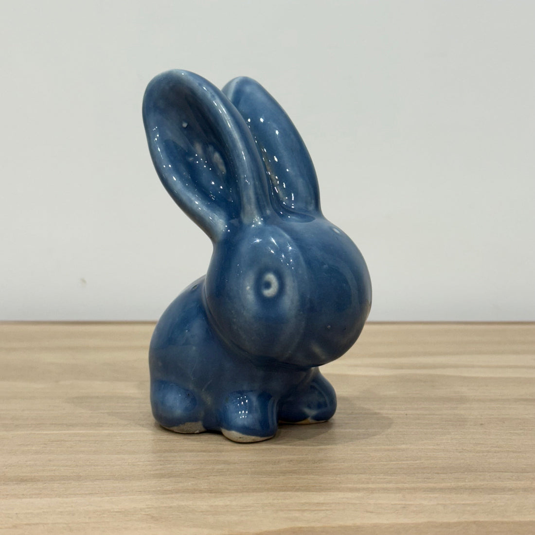 Vintage Blue Cottontail Rabbit Ornament Denby Bourne England 13cm