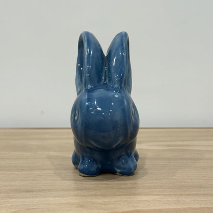 Vintage Blue Cottontail Rabbit Ornament Denby Bourne England 13cm