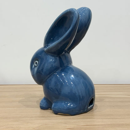 Vintage Blue Cottontail Rabbit Cotton Wool Dispenser Oliver Whiting 21cm