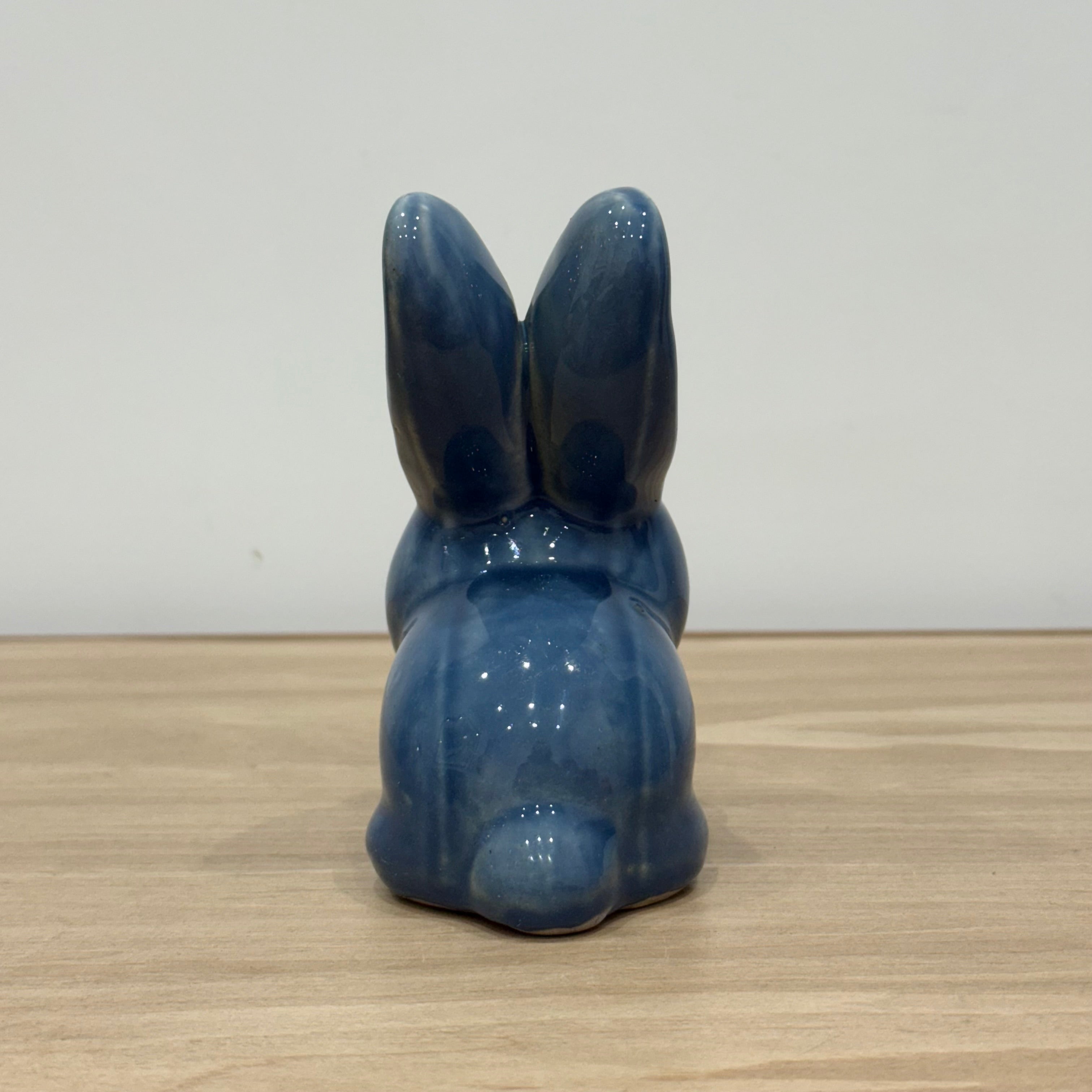 Vintage Blue Cottontail Rabbit Ornament Denby Bourne England 13cm