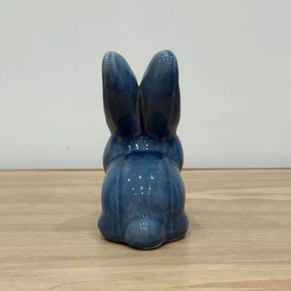 Vintage Blue Cottontail Rabbit Ornament Denby Bourne England 13cm