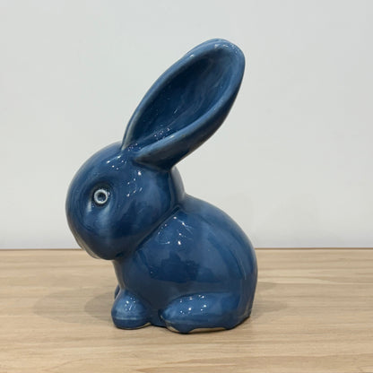 Vintage Blue Cottontail Rabbit Cotton Wool Dispenser Oliver Whiting 21cm