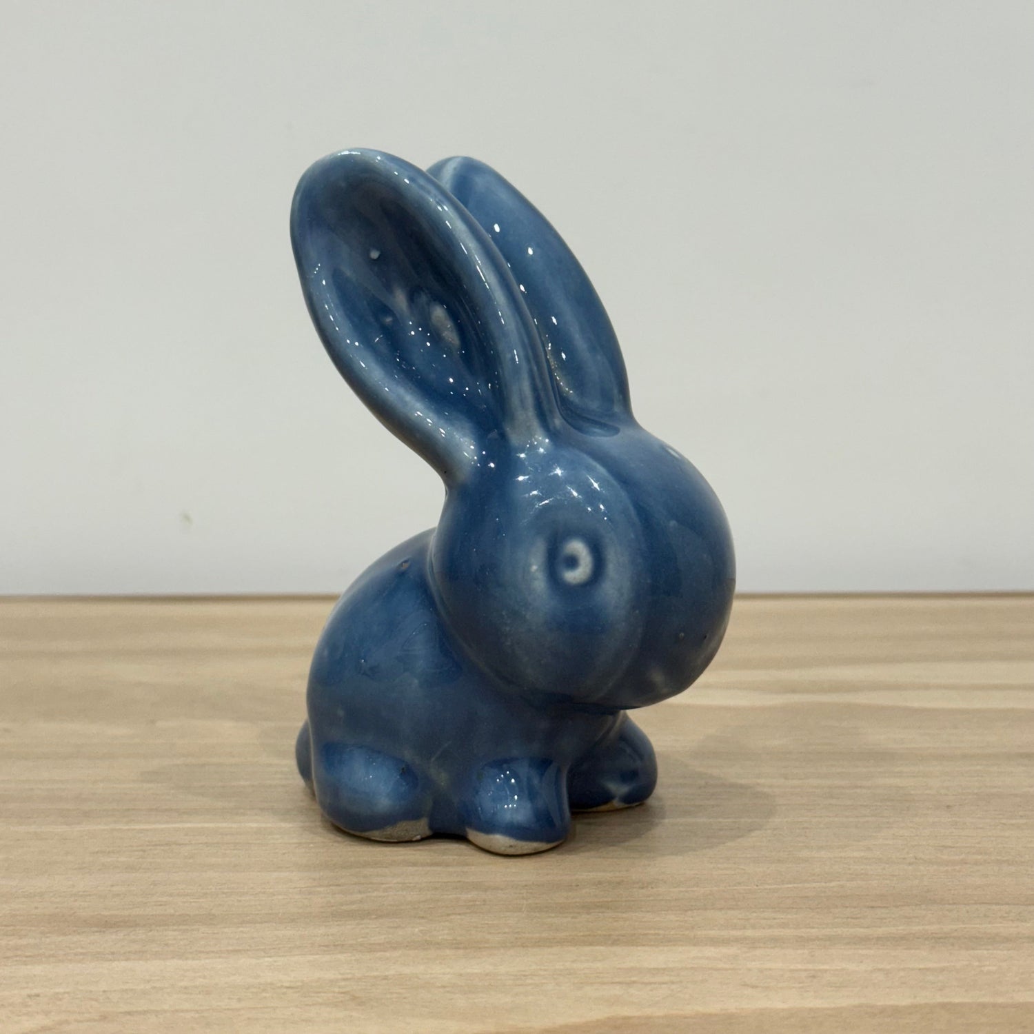 Vintage Blue Cottontail Rabbit Ornament Denby Bourne England 13cm