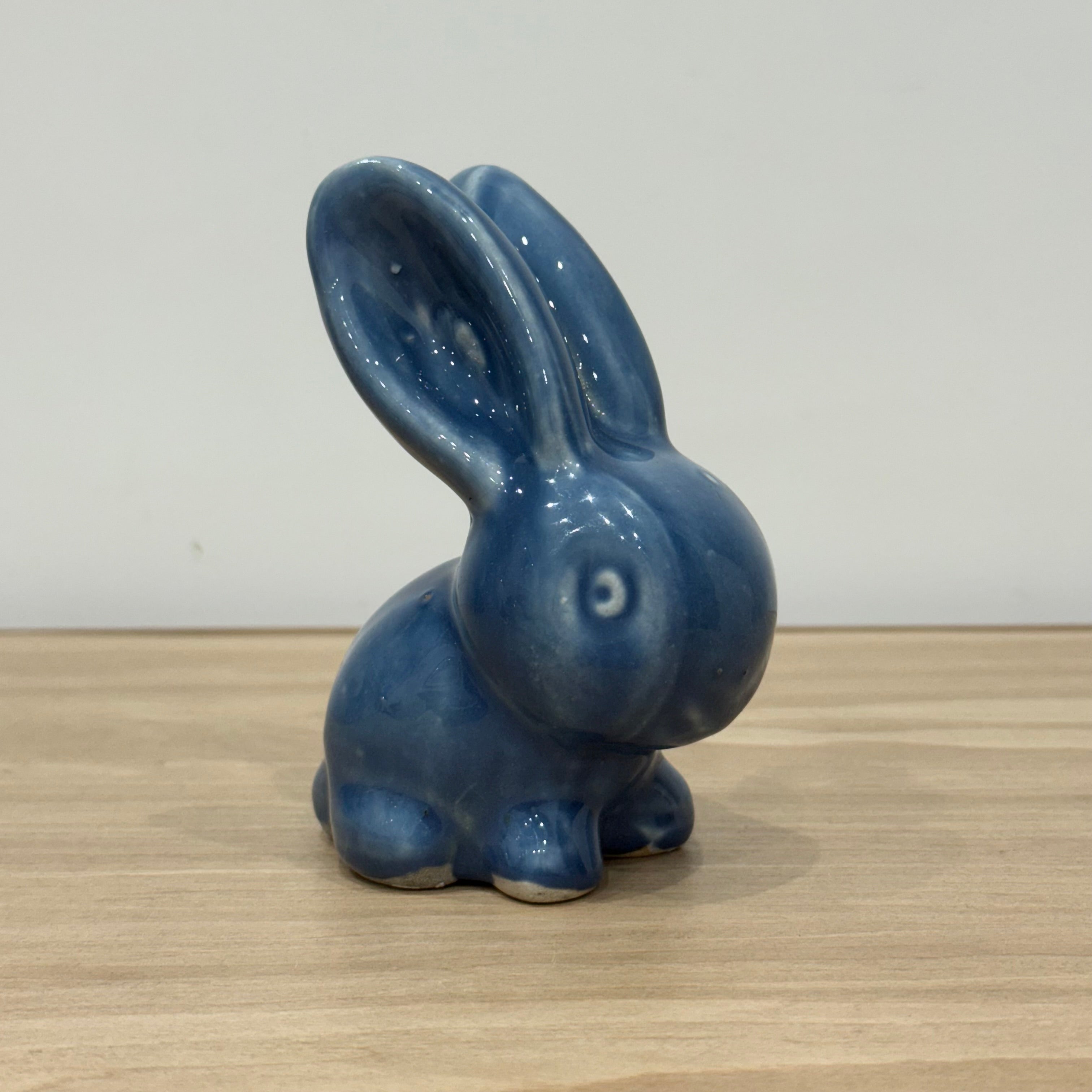 Vintage Blue Cottontail Rabbit Ornament Denby Bourne England 13cm