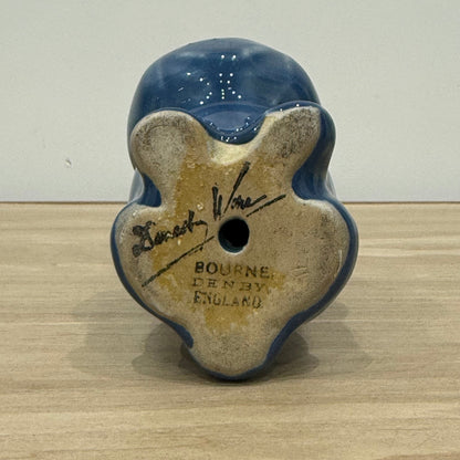 Vintage Blue Cottontail Rabbit Ornament Denby Bourne England 13cm