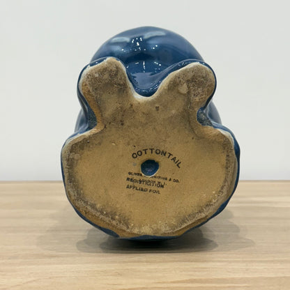 Vintage Blue Cottontail Rabbit Cotton Wool Dispenser Oliver Whiting 21cm