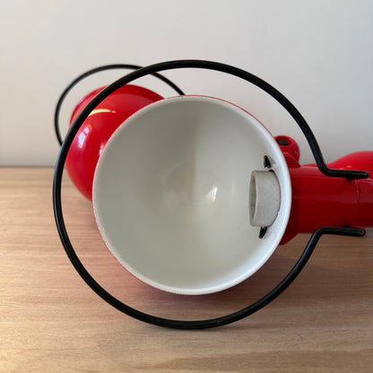 Pair Vintage Jieldé Red Industrial Wall Lights French Articulated