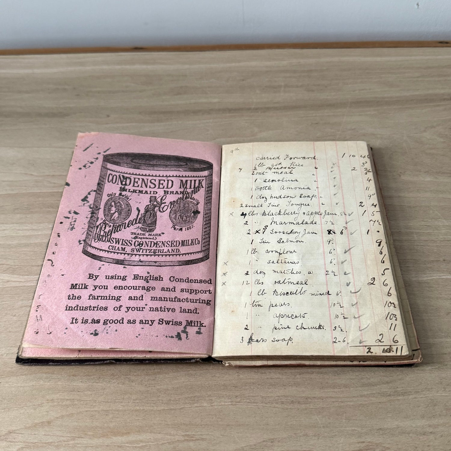 Vintage 1903 Advertising Account Ledger Book – T. Sutcliffe Wrexham Milkmaid Condensed Milk