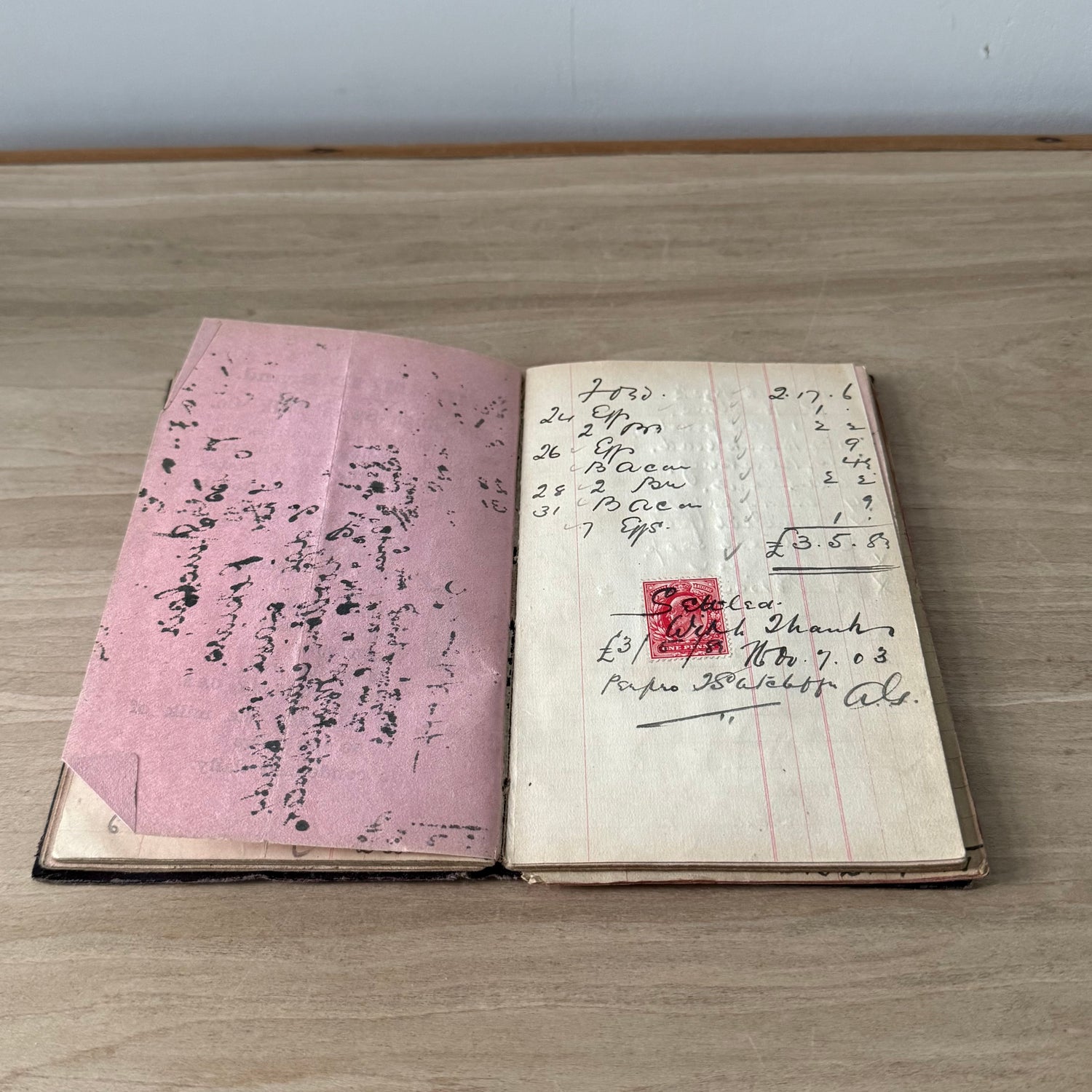 Vintage 1903 Advertising Account Ledger Book – T. Sutcliffe Wrexham Milkmaid Condensed Milk