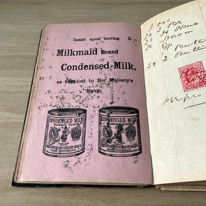 Vintage 1903 Advertising Account Ledger Book – T. Sutcliffe Wrexham Milkmaid Condensed Milk