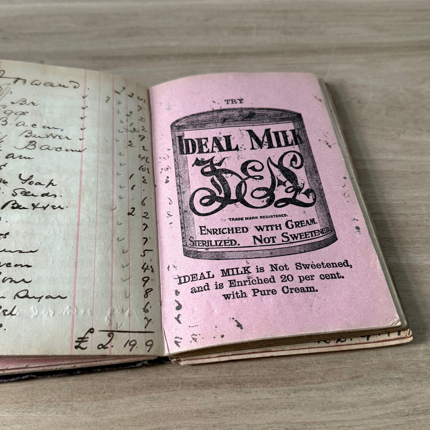 Vintage 1903 Advertising Account Ledger Book – T. Sutcliffe Wrexham Milkmaid Condensed Milk