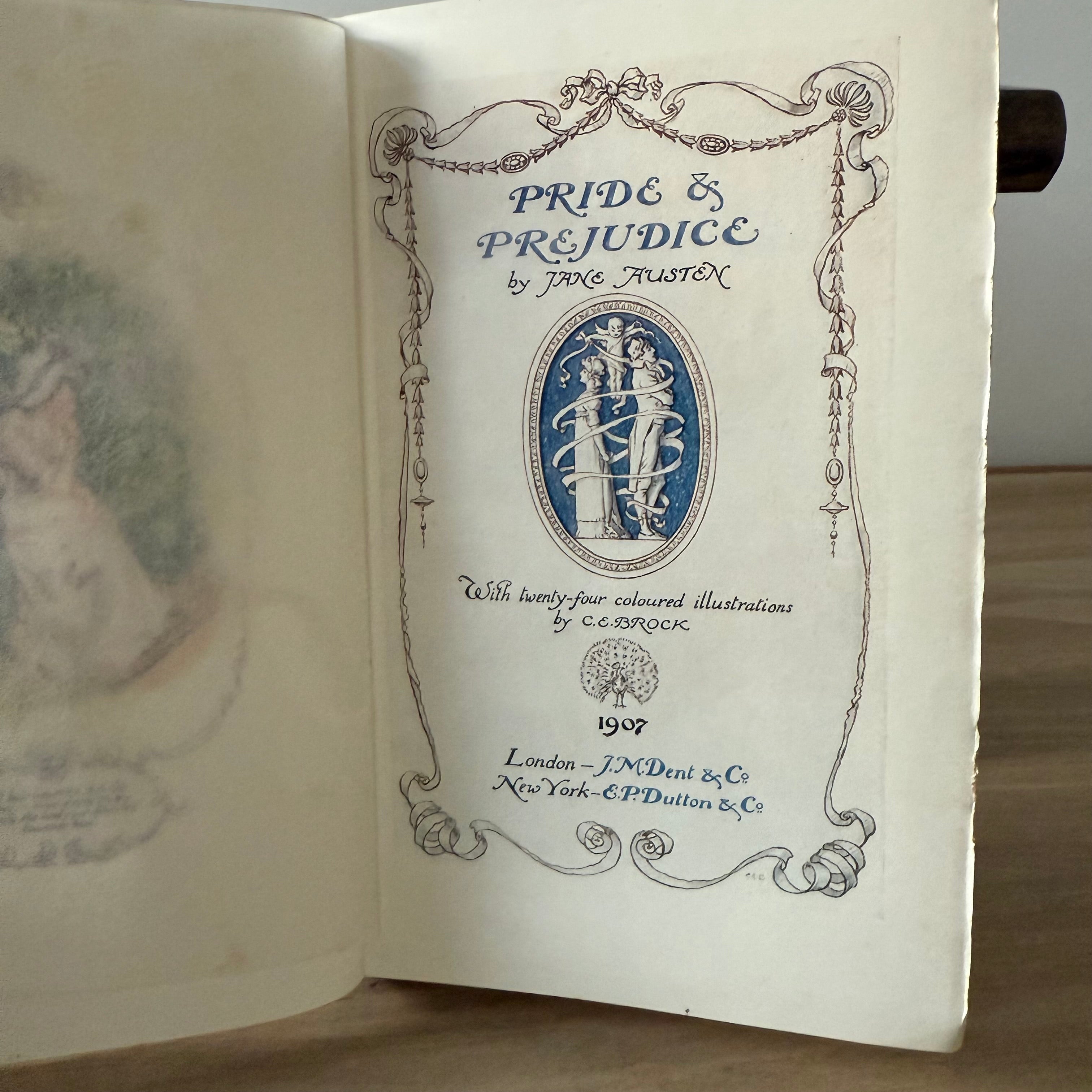 Pride and Prejudice Jane Austen 1907 Dent Brock Illustrated Antique Book