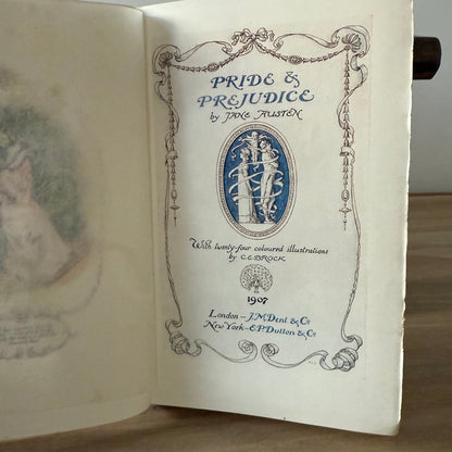Pride and Prejudice Jane Austen 1907 Dent Brock Illustrated Antique Book