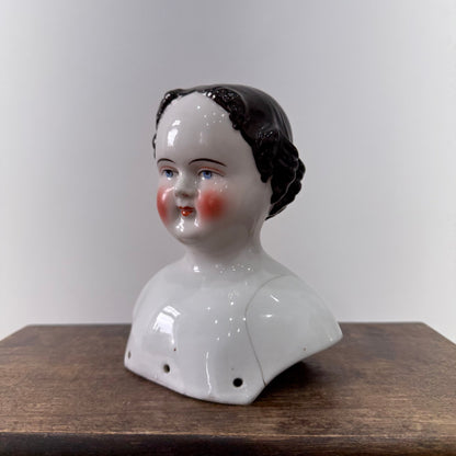 Antique Porcelain Doll Shoulder Head Bust 19th Century
