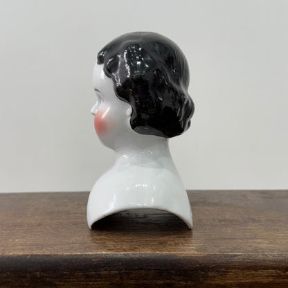 Antique Porcelain Doll Shoulder Head Bust 19th Century Rosy Cheeks