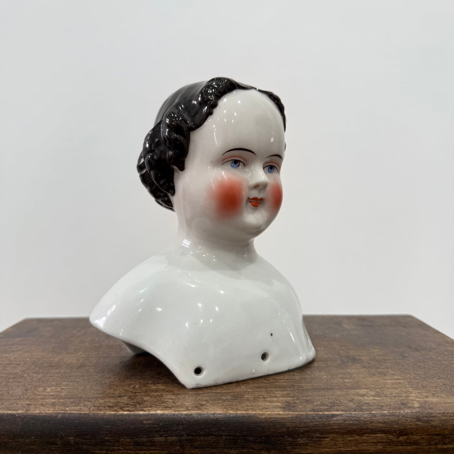 Antique Porcelain Doll Shoulder Head Bust 19th Century