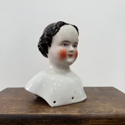 Antique Porcelain Doll Shoulder Head Bust 19th Century