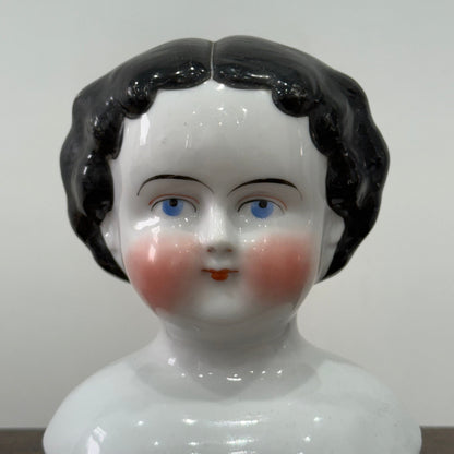 Antique Porcelain Doll Shoulder Head Bust 19th Century Rosy Cheeks