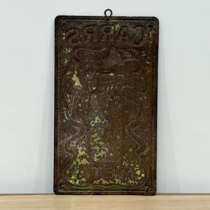 Carr’s META Leather Polish Embossed Tin Advertising Sign c.1910–1920
