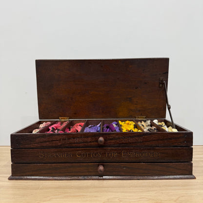 Antique Clark’s Anchor Cantilever Embroidery Thread Box with Original Contents