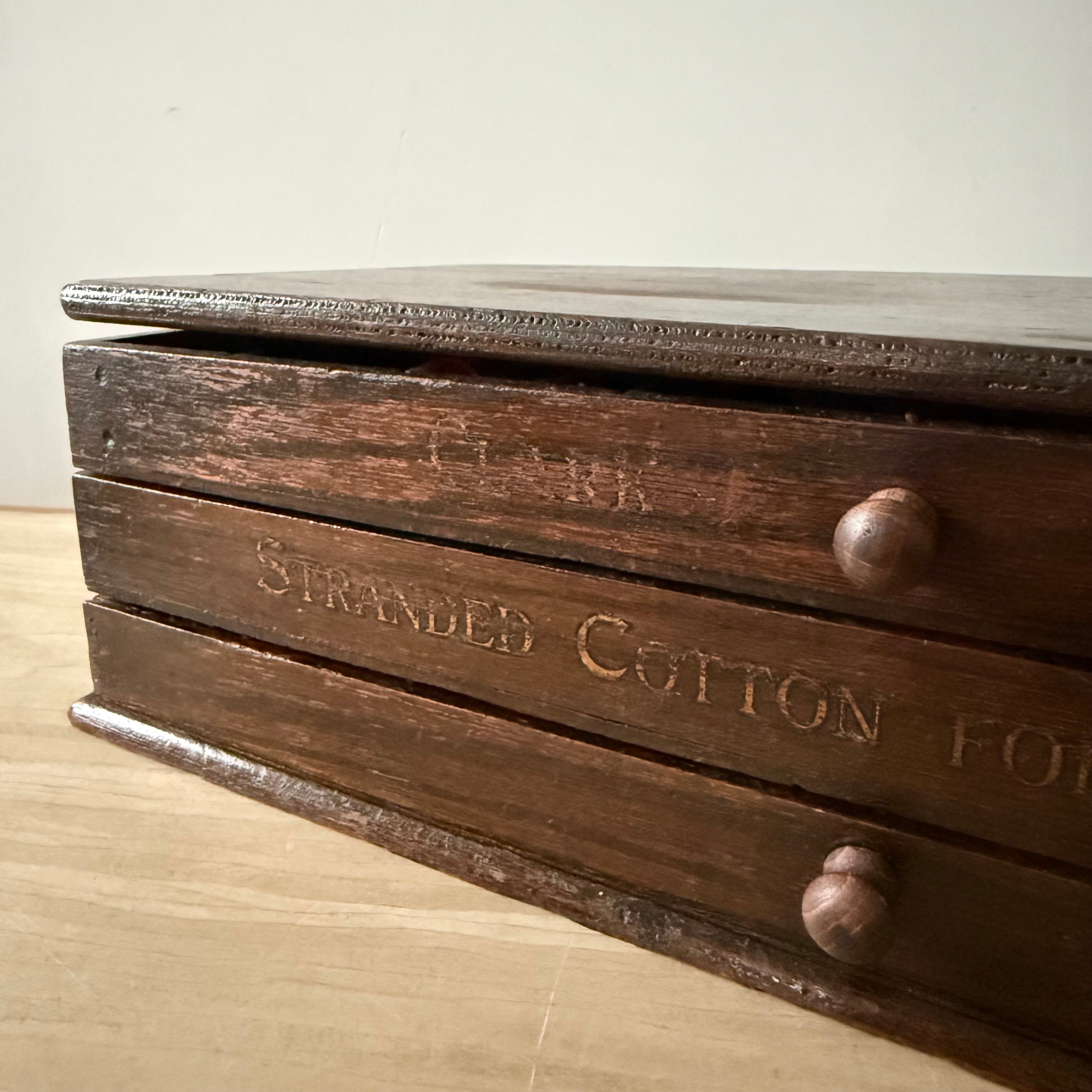 Antique Clark’s Anchor Cantilever Embroidery Thread Box with Original Contents
