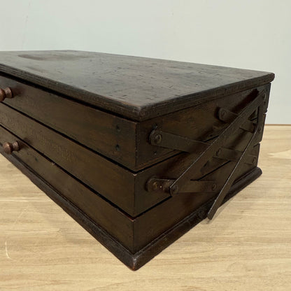 Antique Clark’s Anchor Cantilever Embroidery Thread Box with Original Contents