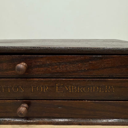 Antique Clark’s Anchor Cantilever Embroidery Thread Box with Original Contents