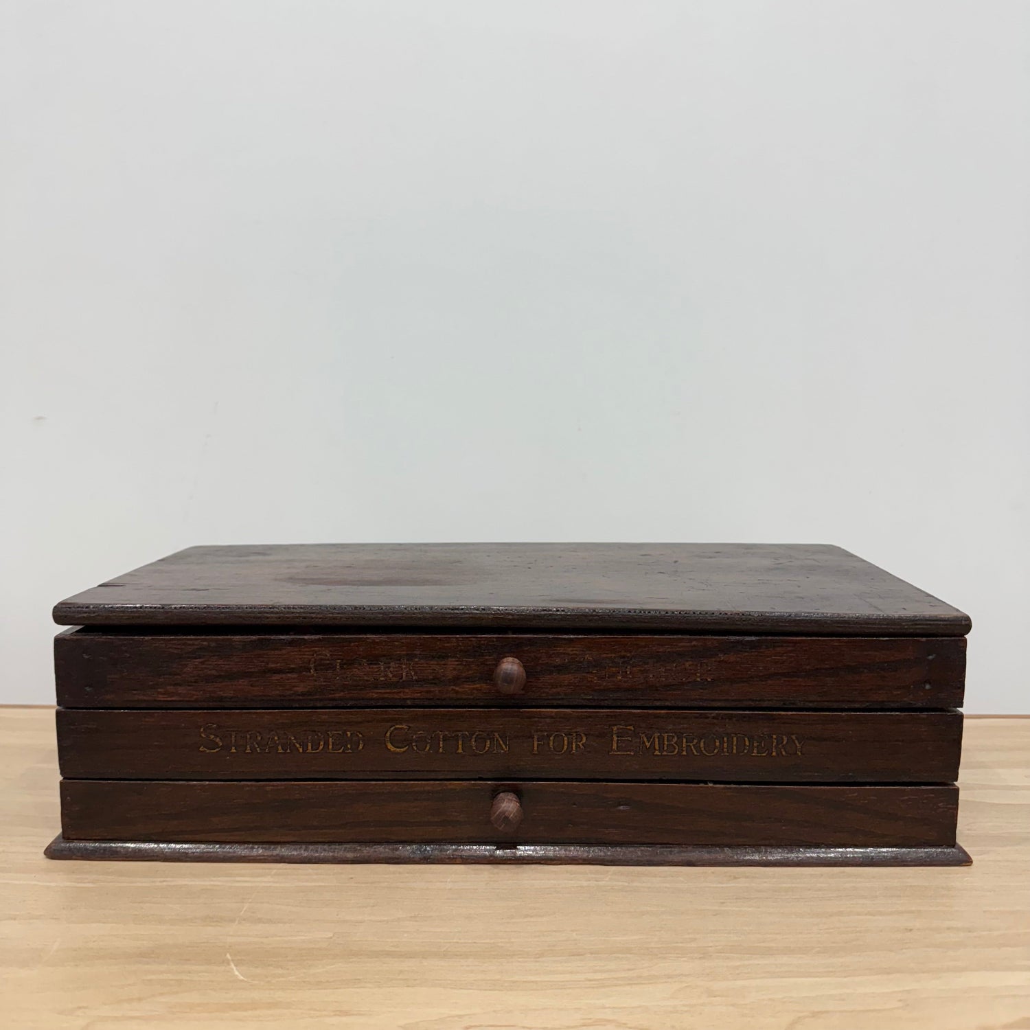 Antique Clark’s Anchor Cantilever Embroidery Thread Box with Original Contents