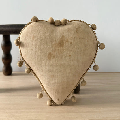 WWI Sweetheart Beaded Heart Pin Cushion with Portrait of Tsar Nicholas II