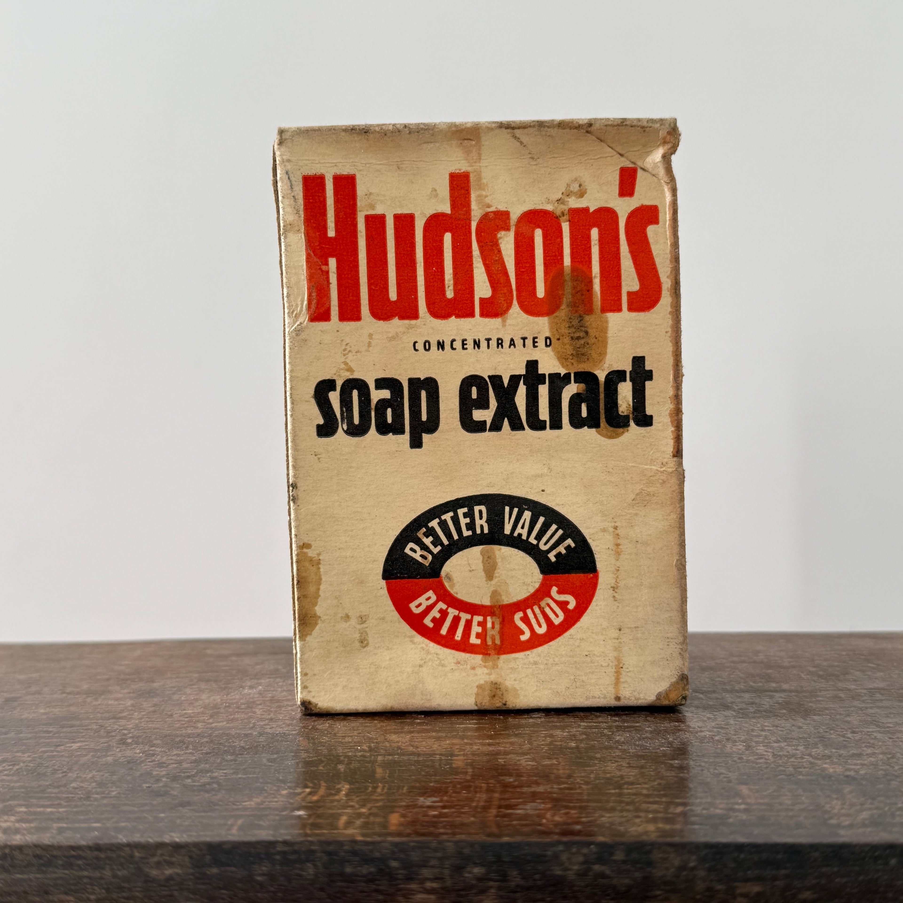 Hudson’s Concentrated Soap Extract Vintage Cardboard Box Advertising