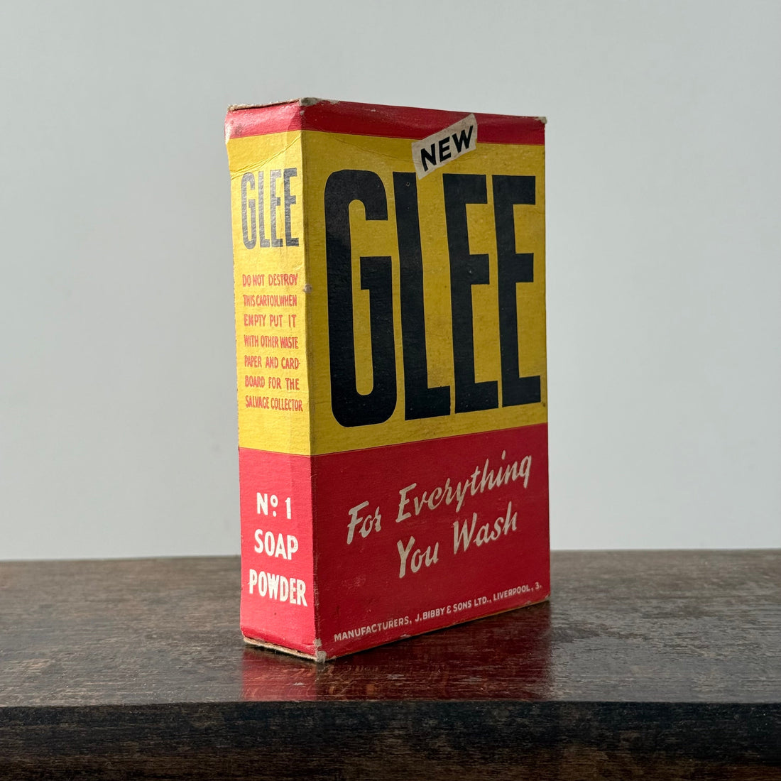 Glee No.1 Soap Powder Vintage Cardboard Box Unopened Full