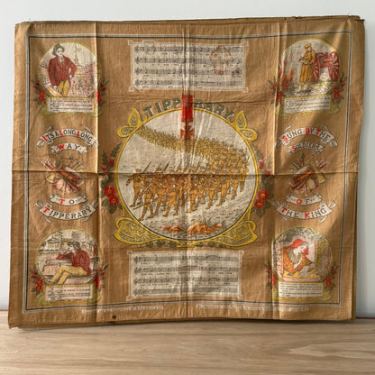 WWI “It’s a Long Way to Tipperary” Printed Cotton Souvenir Handkerchief