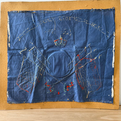 WWI Commemorative Embroidered Silk Panel A.D. 1914 Great European Conflict