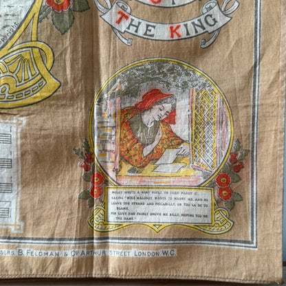 WWI “It’s a Long Way to Tipperary” Printed Cotton Souvenir Handkerchief