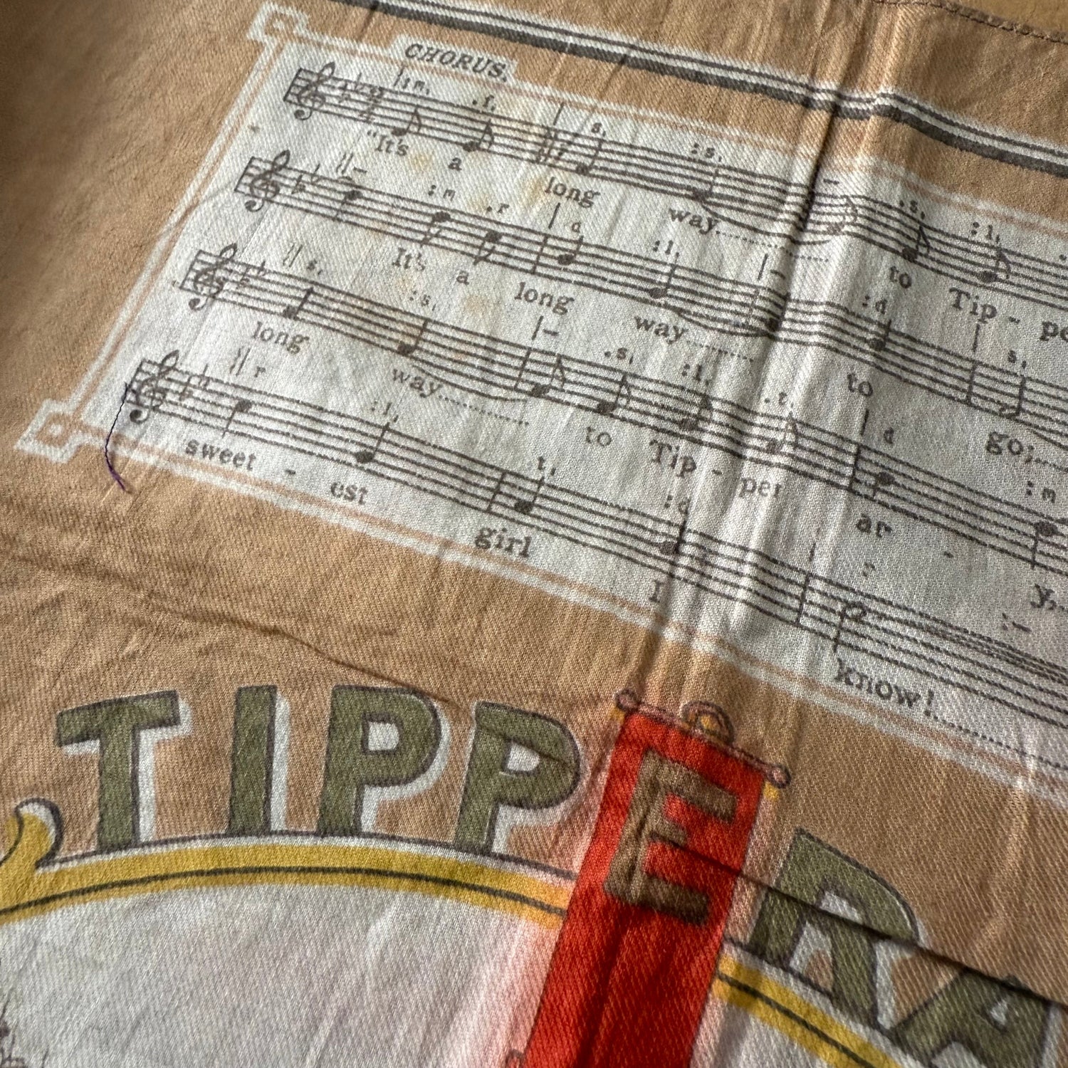 WWI “It’s a Long Way to Tipperary” Printed Cotton Souvenir Handkerchief